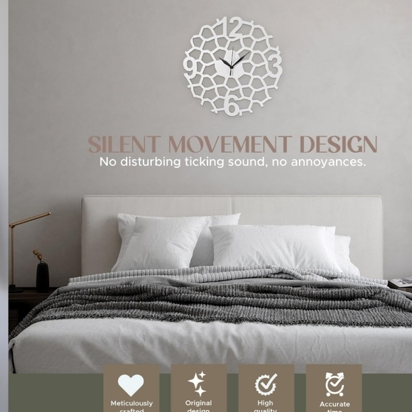 Modern Wall Clock, by MSK  Non-Ticking, Decorative 11.5 ✨️$40 on Amazon✨️ - Picture 3 of 8